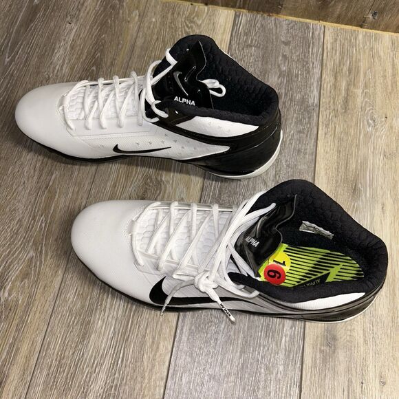 Nike Alpha Talon Elite 3/4 Mens Size 16 Football Cleats White Black 512482-100 - Picture 6 of 12